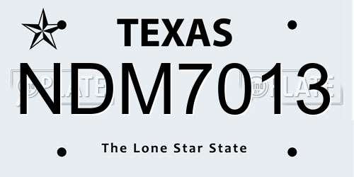 NDM7013 Texas License Plate