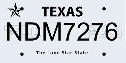 NDM7276 Texas License Plate