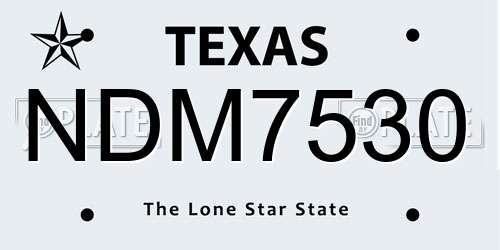 NDM7530 Texas License Plate