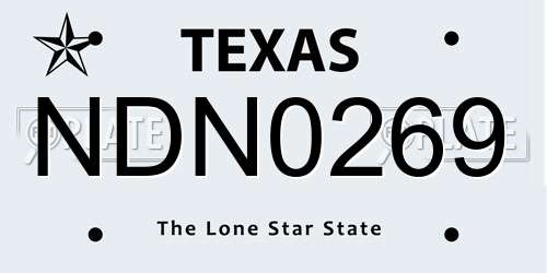 NDN0269 Texas License Plate