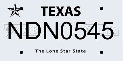 NDN0545 Texas License Plate