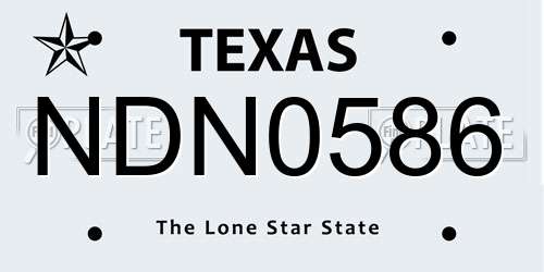 NDN0586 Texas License Plate