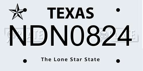 NDN0824 Texas License Plate