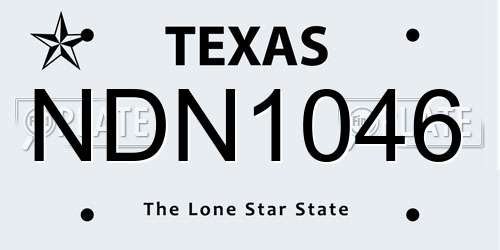 NDN1046 Texas License Plate