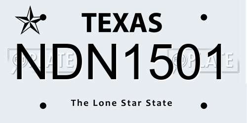 NDN1501 Texas License Plate