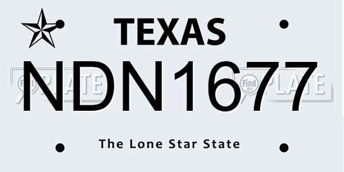 NDN1677 Texas License Plate