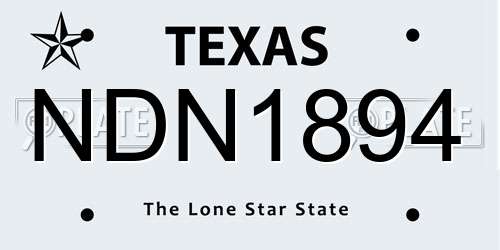 NDN1894 Texas License Plate