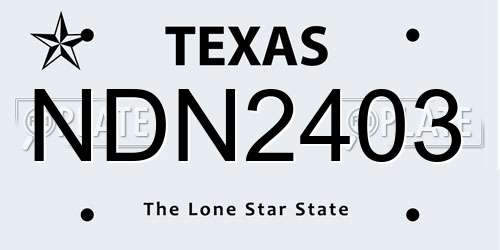 NDN2403 Texas License Plate