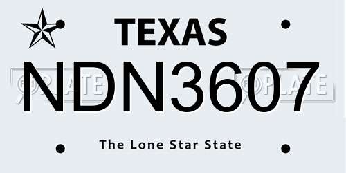 NDN3607 Texas License Plate