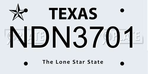 NDN3701 Texas License Plate
