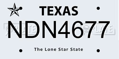 NDN4677 Texas License Plate