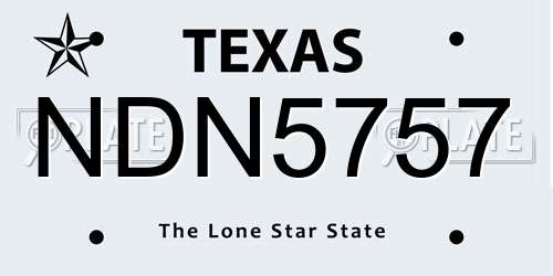 NDN5757 Texas License Plate