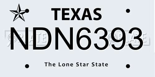 NDN6393 Texas License Plate