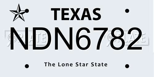 NDN6782 Texas License Plate
