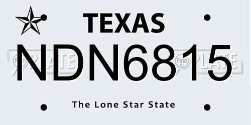 NDN6815 Texas License Plate