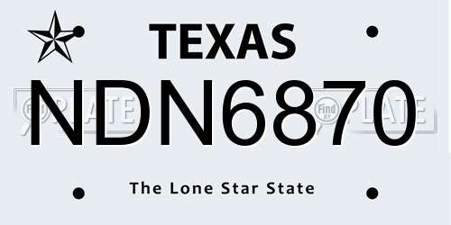 NDN6870 Texas License Plate