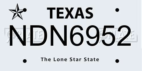 NDN6952 Texas License Plate
