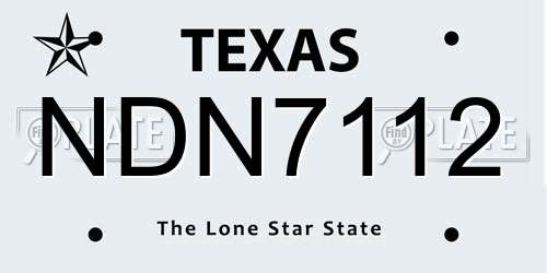 NDN7112 Texas License Plate