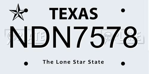 NDN7578 Texas License Plate