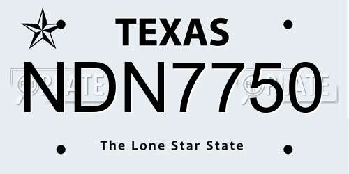 NDN7750 Texas License Plate