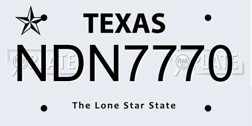 NDN7770 Texas License Plate