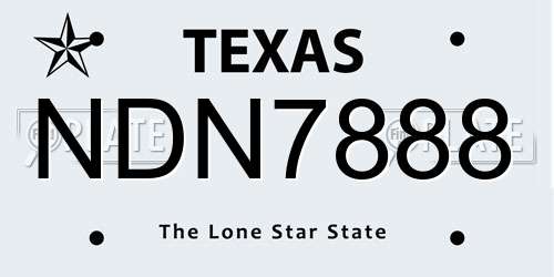 NDN7888 Texas License Plate