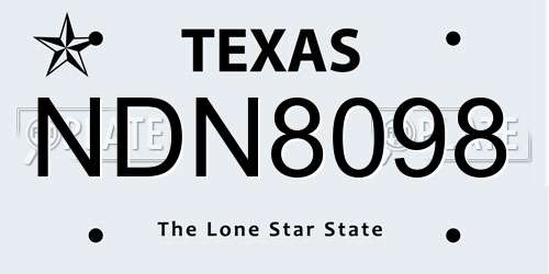 NDN8098 Texas License Plate