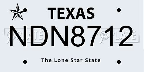 NDN8712 Texas License Plate