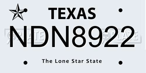 NDN8922 Texas License Plate
