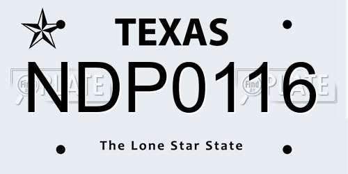 NDP0116 Texas License Plate