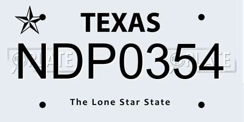 NDP0354 Texas License Plate
