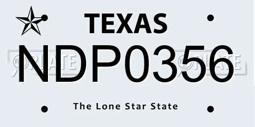 NDP0356 Texas License Plate