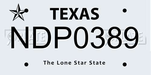 NDP0389 Texas License Plate