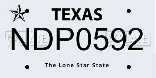 NDP0592 Texas License Plate