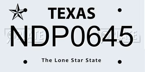 NDP0645 Texas License Plate