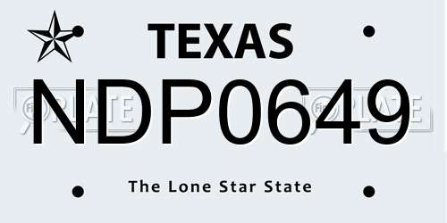 NDP0649 Texas License Plate