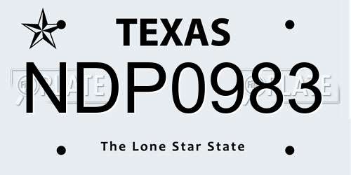 NDP0983 Texas License Plate