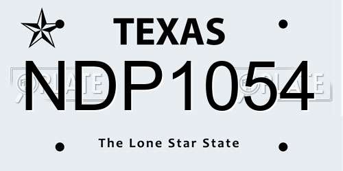 NDP1054 Texas License Plate