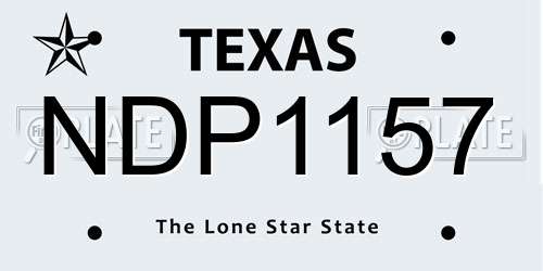 NDP1157 Texas License Plate