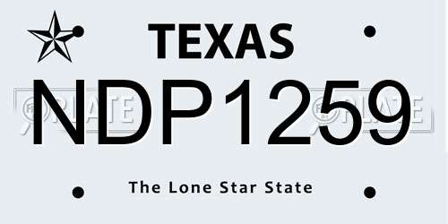 NDP1259 Texas License Plate