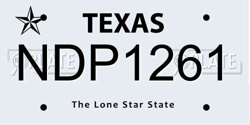 NDP1261 Texas License Plate
