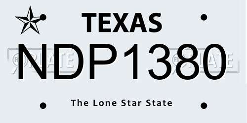 NDP1380 Texas License Plate