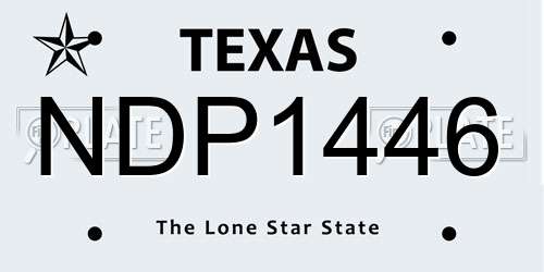 NDP1446 Texas License Plate