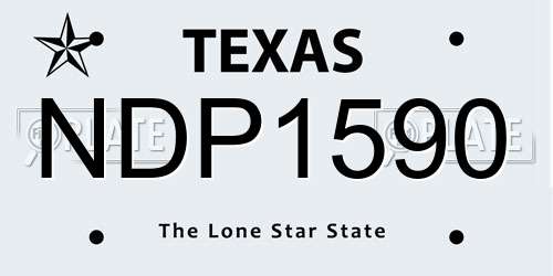 NDP1590 Texas License Plate