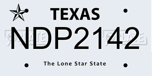NDP2142 Texas License Plate