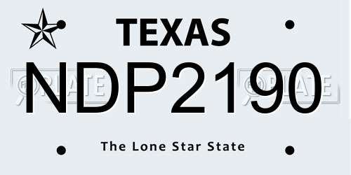 NDP2190 Texas License Plate