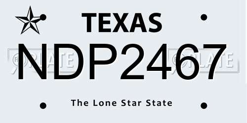 NDP2467 Texas License Plate