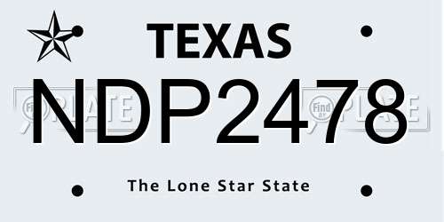 NDP2478 Texas License Plate