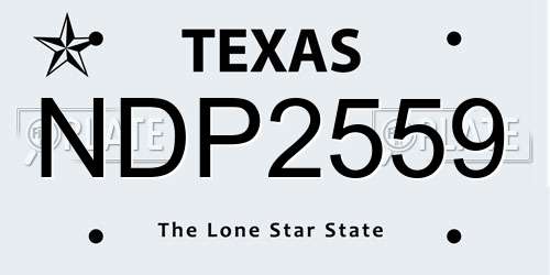 NDP2559 Texas License Plate