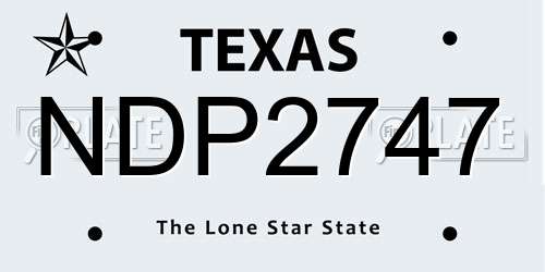 NDP2747 Texas License Plate